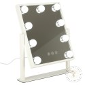 Lusterko do makijażu kosmetyczne podświetlane LED Hollywood z 9 żarówkami USB 25 x 30 cm