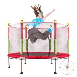 Trampolina do domu ogrodu dla dzieci siatka 140cm 55inch czerwona