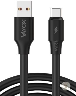 Kabel USB-USB-C dwie końcówki 120W 3A 1m czarny