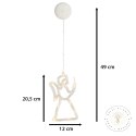 Lampki LED wisząca dekoracja świąteczna aniołek 49cm 10 LED