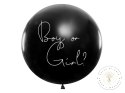 Balon Gender Reveal Chłopiec czy dziewczynka różowe konfetti 100cm