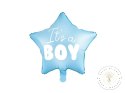 Balon foliowy "It's a boy" na baby shower gwiazda niebieska 48cm