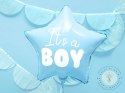 Balon foliowy "It's a boy" na baby shower gwiazda niebieska 48cm