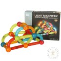 Klocki magnetyczne LED magnetic sticks duże patyczki świecące dla małych dzieci 52 elementy