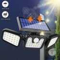 Lampa solarna LED potrójna czujnik ruchu i zmierzchu