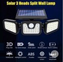 Lampa solarna LED potrójna czujnik ruchu i zmierzchu