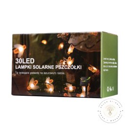 Lampki solarne ogrodowe łańcuch pszczółki 4,5m 30LED ciepły