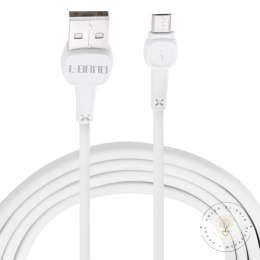 L-BRNO Kabel USB - micro USB ładowarka szybkie ładowanie Quick Charge biały 2A 100 cm