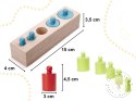 Odważniki cylindry drewniane montessori kolorowe