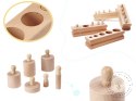 Odważniki cylindry drewniane sorter montessori