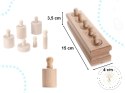 Odważniki cylindry drewniane sorter montessori