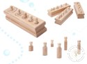 Odważniki cylindry drewniane sorter montessori