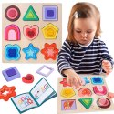 PUZZLE DREWNIANE KSZTAŁTY DOPASOWYWANIE EDUKACYJNE FIGURY MONTESSORI