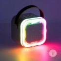 Zestaw do karaoke 2 mikrofony + głośnik przenośny BLUETOOTH USB LED beżowy